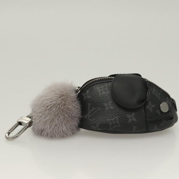 LOUIS VUITTON Monogram Eclipse LV Chinchilla Coin Purse M00962 LV Auth 133207 - Picture 4 of 16